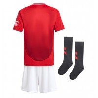 Dětský fotbalový dres Manchester United 2024-25 Domácí Krátký Rukáv (+ trenýrky)